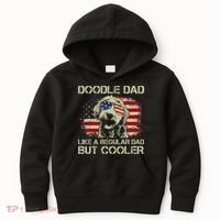Funny Doodle Dad Goldendoodle Regular Dad But Cooler American Flag Kids Hoodie thumb 0