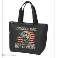 Funny Doodle Dad Goldendoodle Regular Dad But Cooler American Flag Tote Bag thumb 3