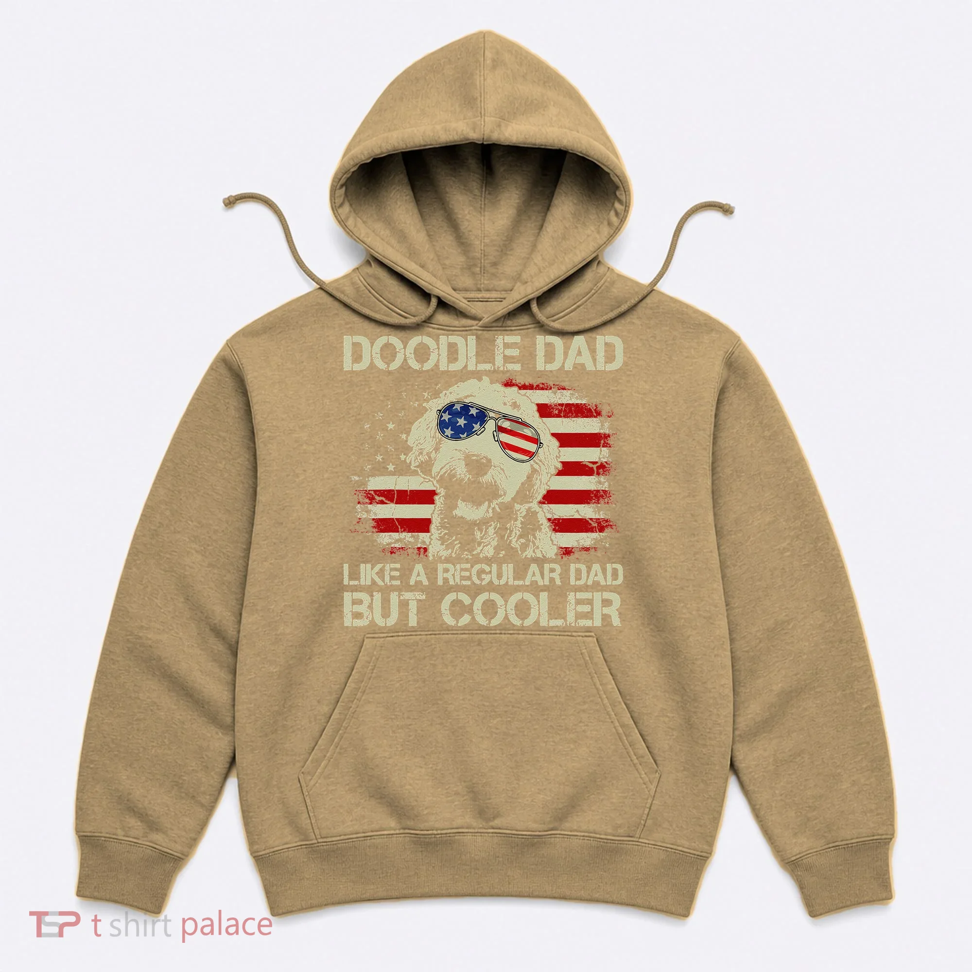 Funny Doodle Dad Goldendoodle Regular Dad But Cooler American Flag Hoodie