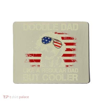 Funny Doodle Dad Goldendoodle Regular Dad But Cooler American Flag Mousepad