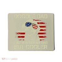 Funny Doodle Dad Goldendoodle Regular Dad But Cooler American Flag Mousepad thumb 0
