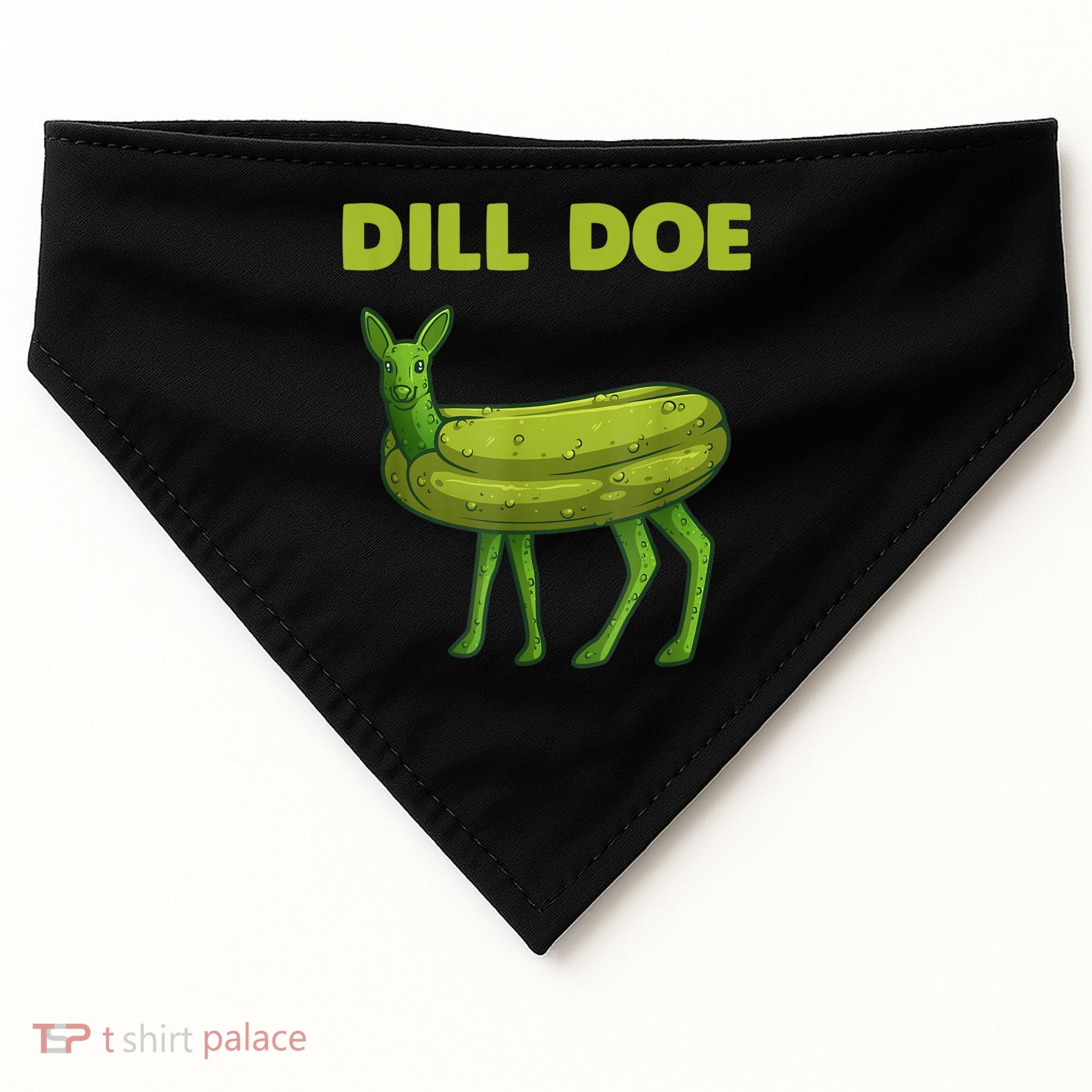 Funny Dill Doe Women Deer Green Dill Pickle Veggie Lover USA-Made Doggie Bandana
