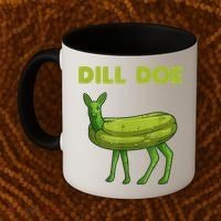 Funny Dill Doe Women Deer Green Dill Pickle Veggie Lover Coffee Mug thumb 2