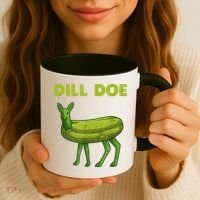 Funny Dill Doe Women Deer Green Dill Pickle Veggie Lover Coffee Mug thumb 3