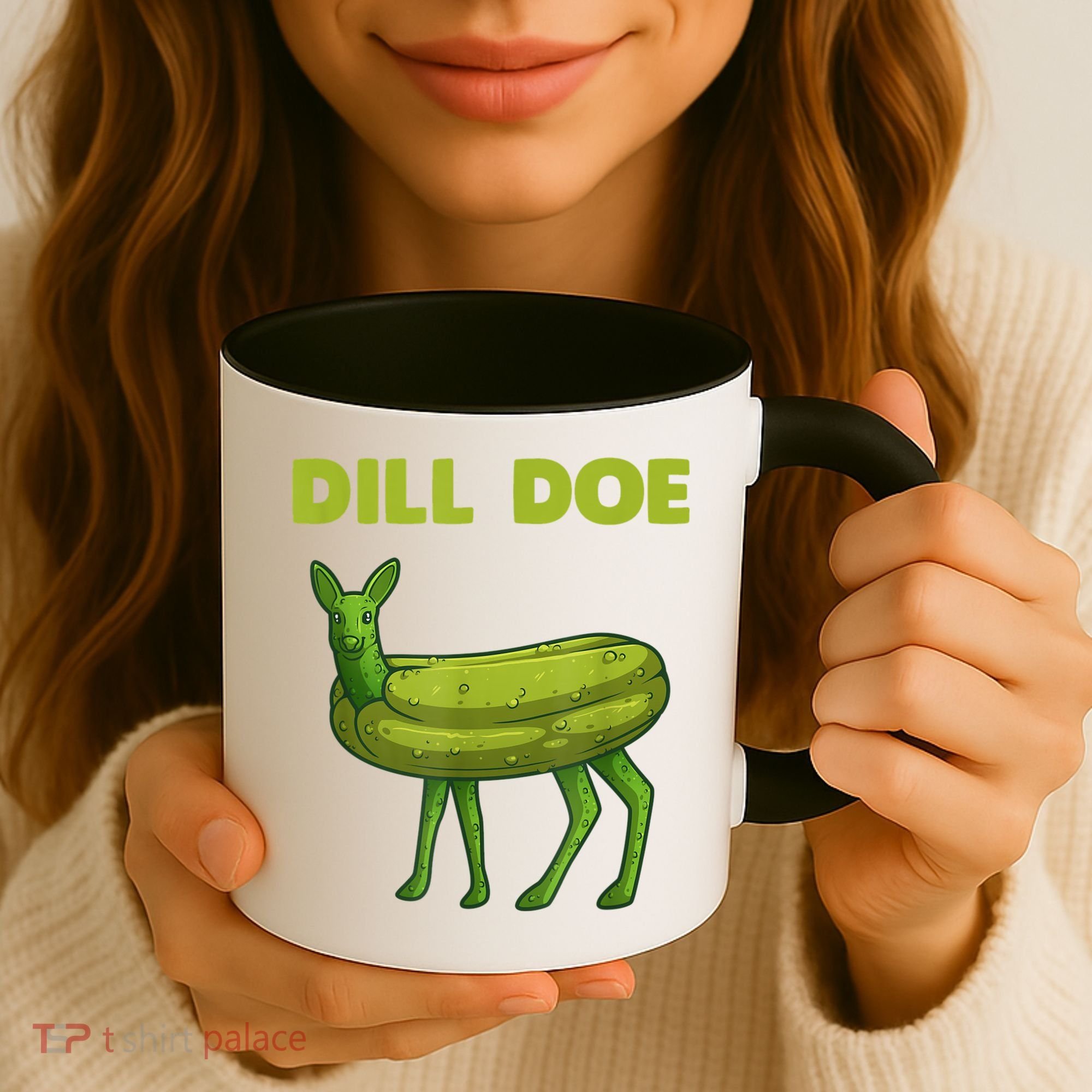 Funny Dill Doe Women Deer Green Dill Pickle Veggie Lover Coffee Mug