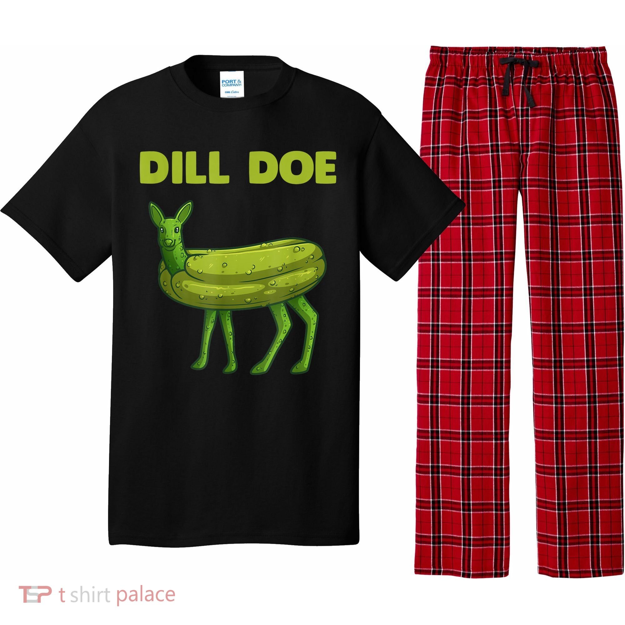 Funny Dill Doe Women Deer Green Dill Pickle Veggie Lover Pajama Set