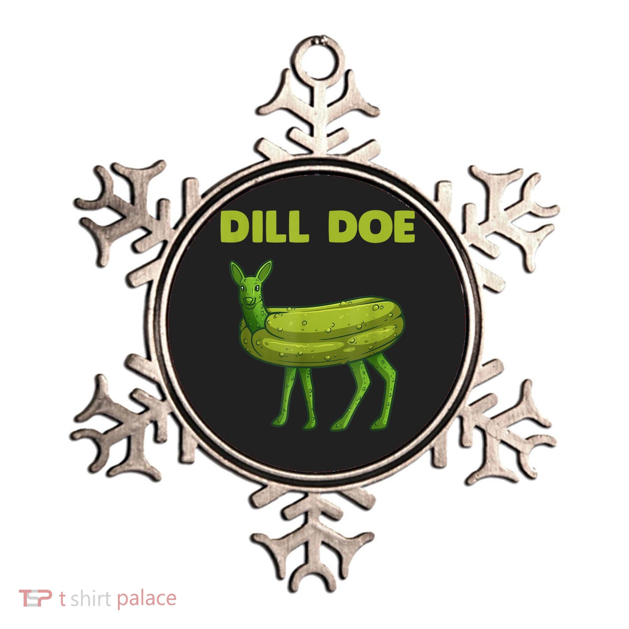 Funny Dill Doe Women Deer Green Dill Pickle Veggie Lover Ornament