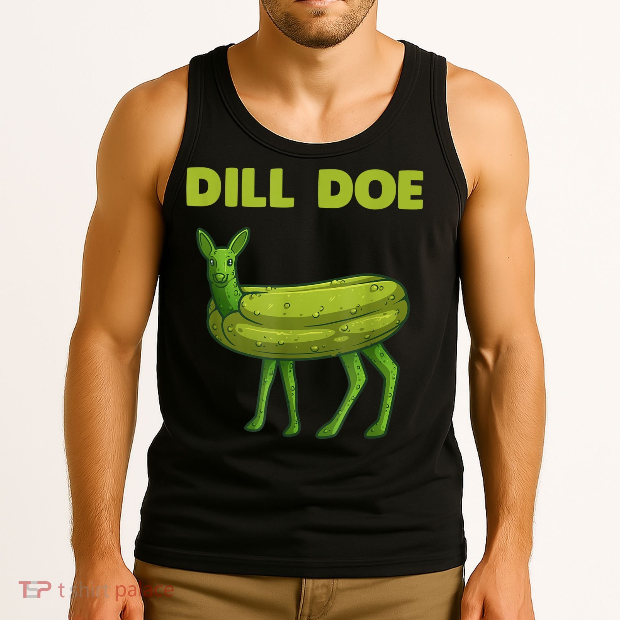 Funny Dill Doe Women Deer Green Dill Pickle Veggie Lover Tank Top