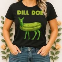 Funny Dill Doe Women Deer Green Dill Pickle Veggie Lover Women's T-Shirt thumb 2