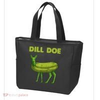 Funny Dill Doe Women Deer Green Dill Pickle Veggie Lover Tote Bag thumb 3