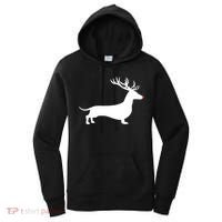 Funny Dachshund Dog Christmas Wiener Reindeer Antler Xmas Gift Women's Hoodie thumb 0