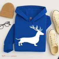 Funny Dachshund Dog Christmas Wiener Reindeer Antler Xmas Gift Hoodie thumb 4
