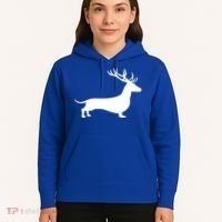 Funny Dachshund Dog Christmas Wiener Reindeer Antler Xmas Gift Hoodie thumb 5