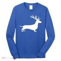 Funny Dachshund Dog Christmas Wiener Reindeer Antler Xmas Gift Long Sleeve Shirt thumb 0