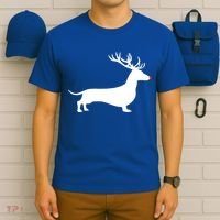 Funny Dachshund Dog Christmas Wiener Reindeer Antler Xmas Gift T-Shirt thumb 6