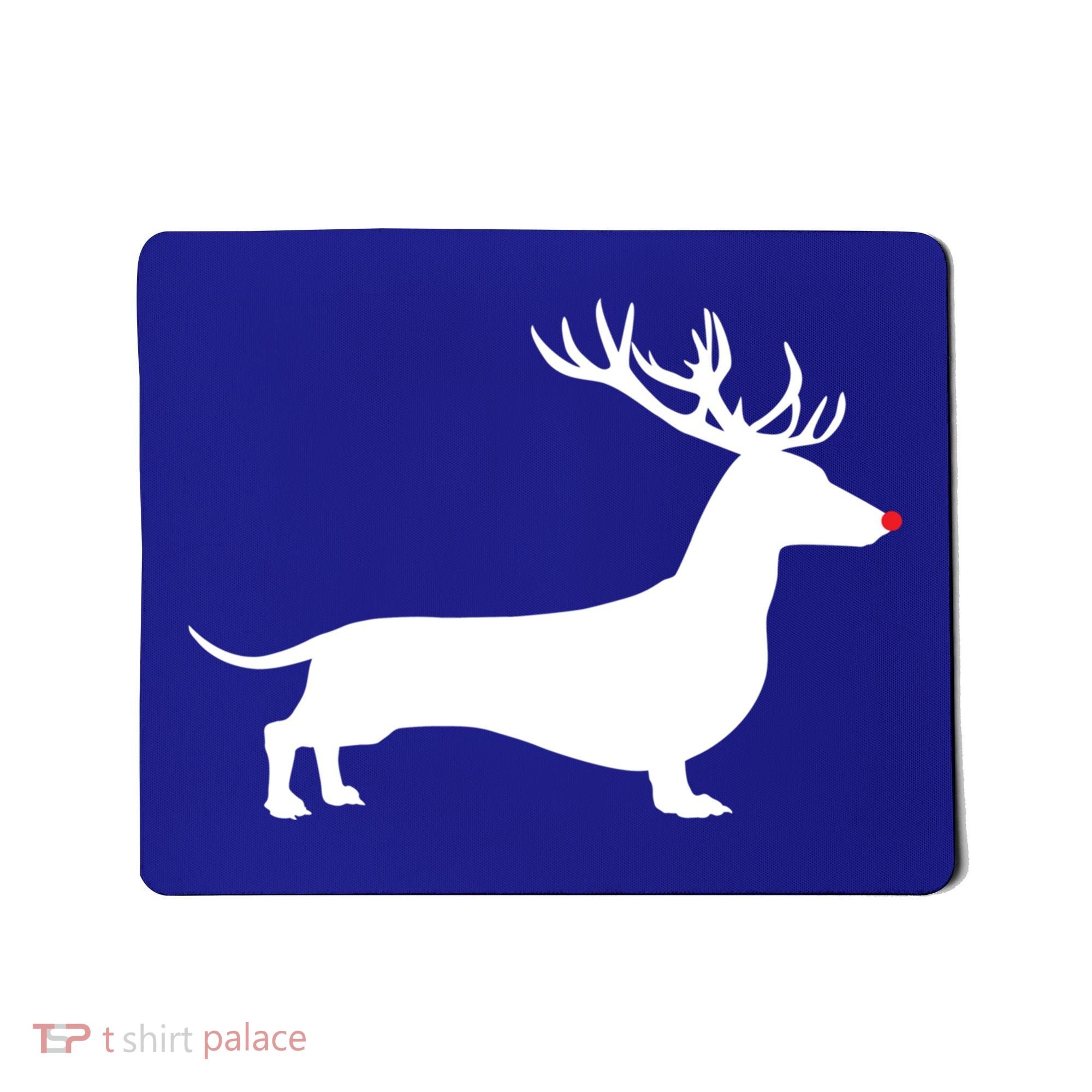 Funny Dachshund Dog Christmas Wiener Reindeer Antler Xmas Gift Mousepad