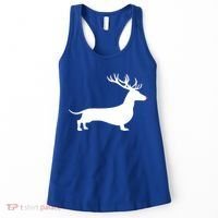Funny Dachshund Dog Christmas Wiener Reindeer Antler Xmas Gift Women's Tank Top thumb 0