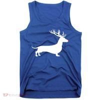 Funny Dachshund Dog Christmas Wiener Reindeer Antler Xmas Gift Tank Top thumb 0