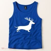 Funny Dachshund Dog Christmas Wiener Reindeer Antler Xmas Gift Tank Top thumb 2
