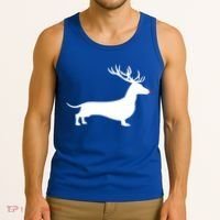 Funny Dachshund Dog Christmas Wiener Reindeer Antler Xmas Gift Tank Top thumb 3