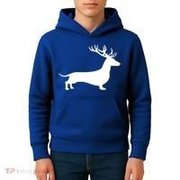 Funny Dachshund Dog Christmas Wiener Reindeer Antler Xmas Gift Kids Hoodie thumb 4
