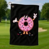 Funny Donut Donut Sprinkles Golf Towel thumb 1