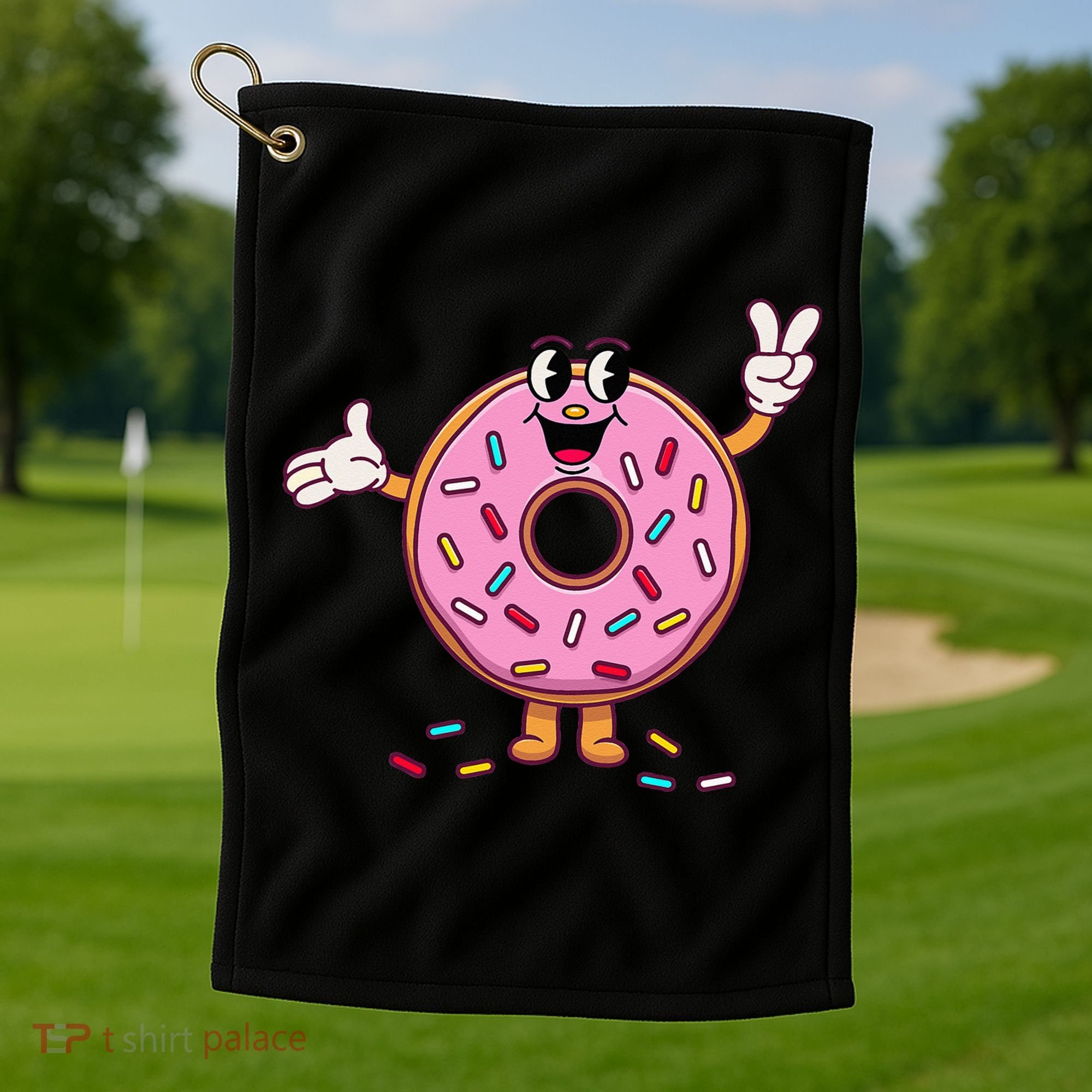 Funny Donut Donut Sprinkles Golf Towel