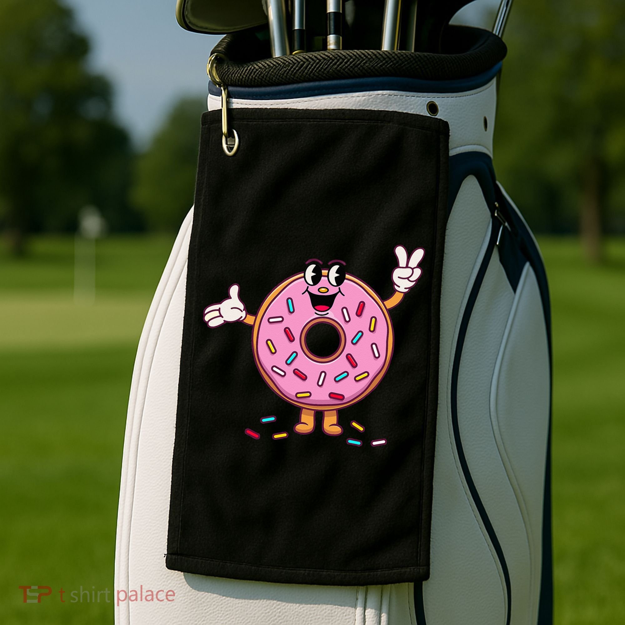 Funny Donut Donut Sprinkles Golf Towel