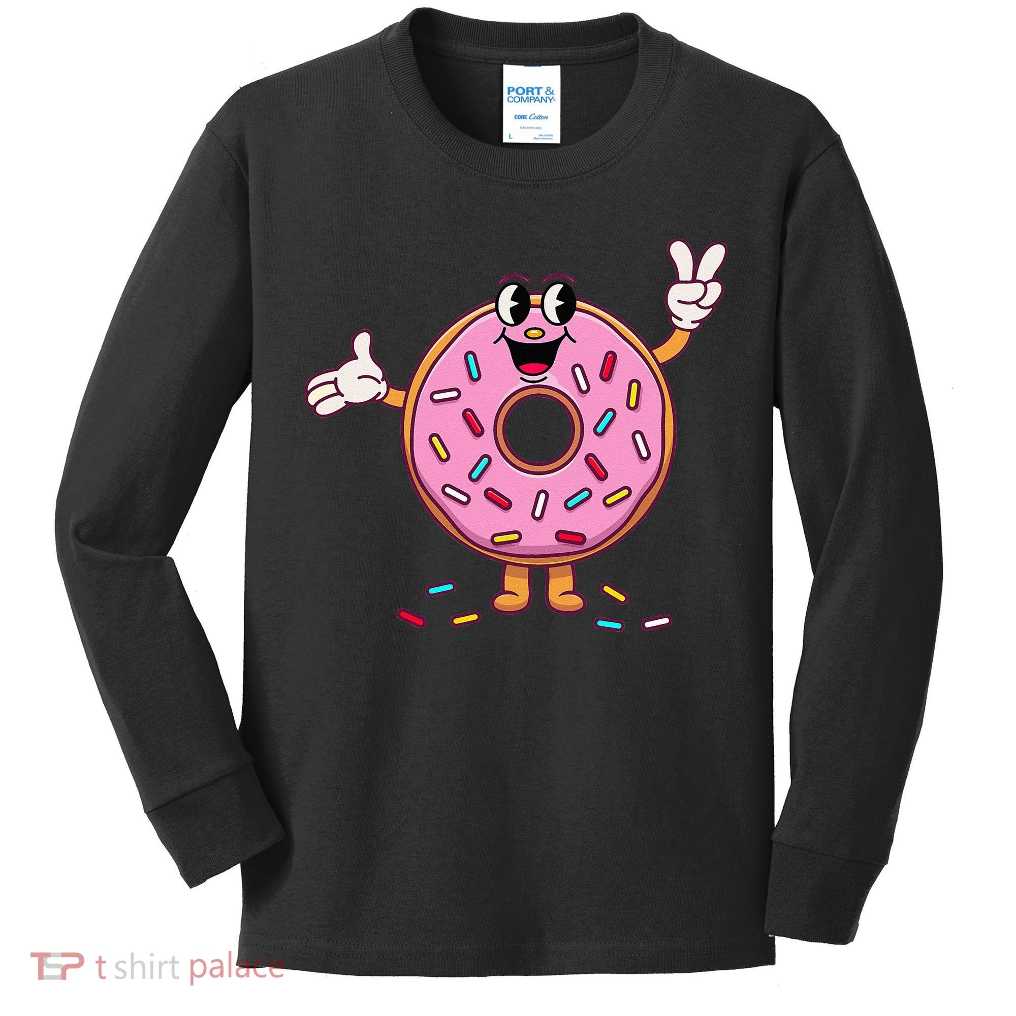 Funny Donut Donut Sprinkles Kids Long Sleeve Shirt