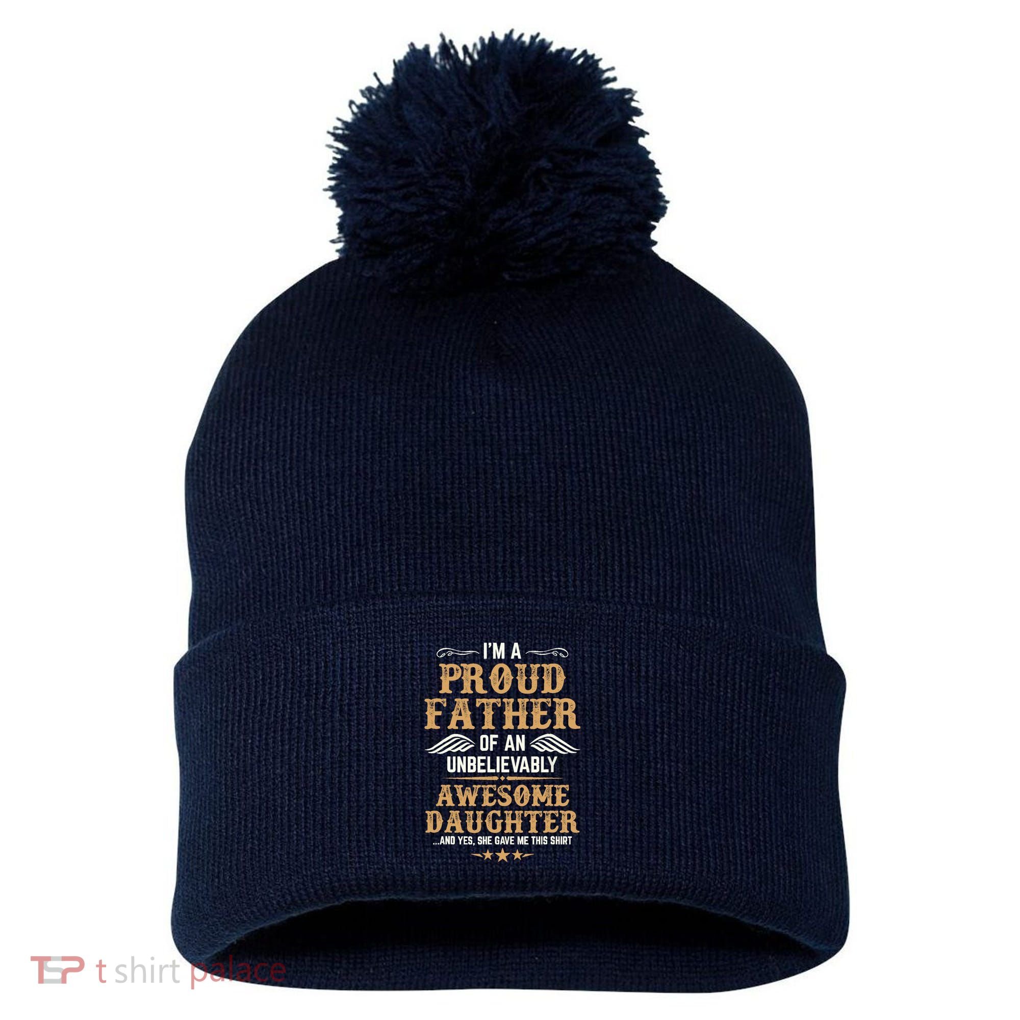 Fathers Day Dad Matching Daughter Fathers Day Pom Pom 12in Knit Beanie