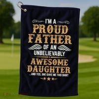 Fathers Day Dad Matching Daughter Fathers Day Golf Towel thumb 1
