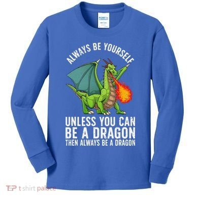 Funny Dragon Design For Fantasy Dragon Lover Kids Long Sleeve Shirt
