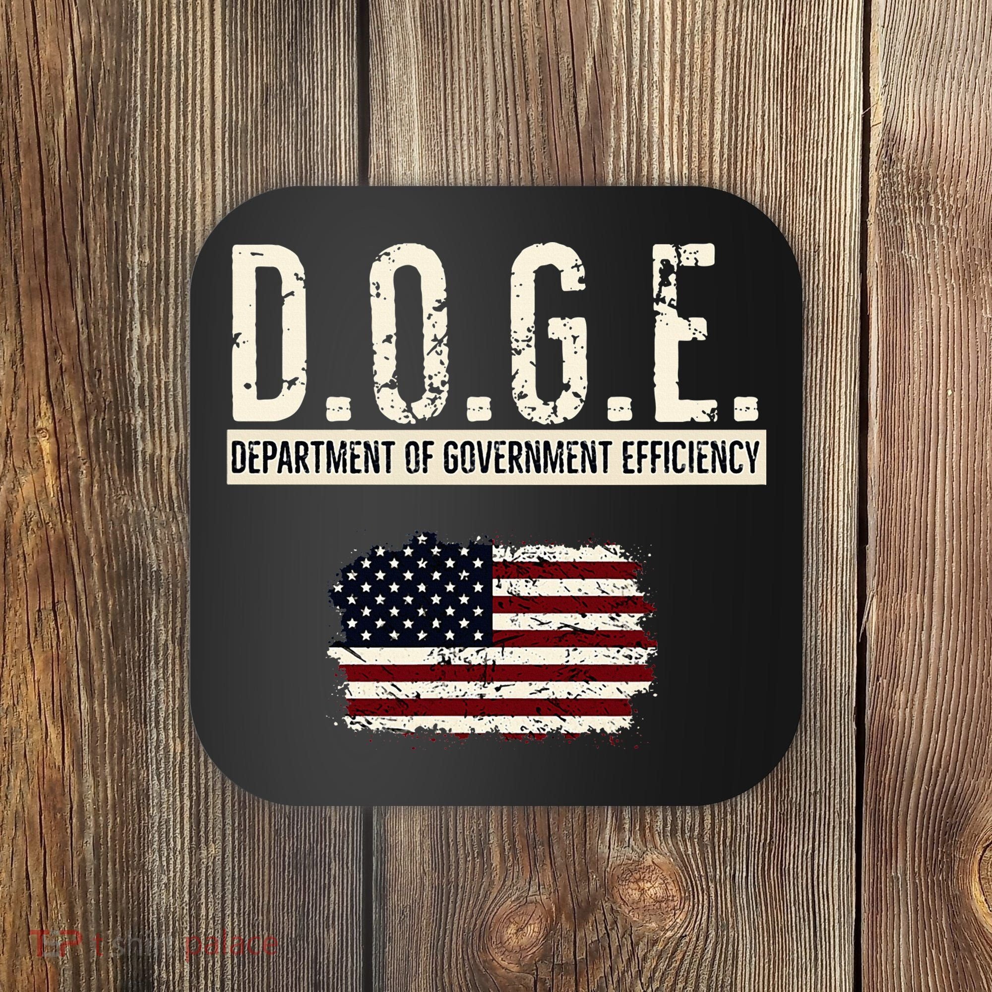 Funny Doge Department Of Government Efficiency . D.O.G.E. Coaster