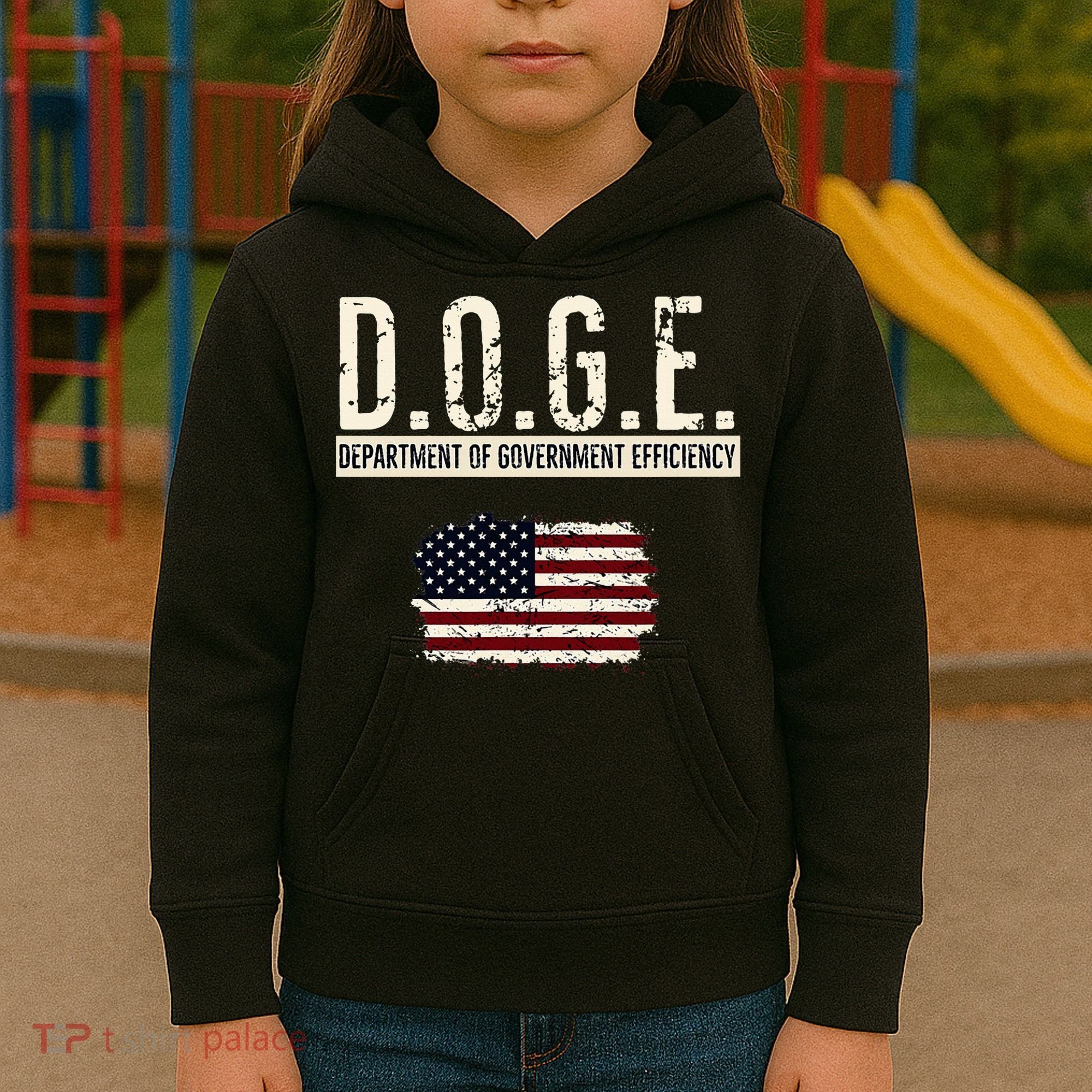 Funny Doge Department Of Government Efficiency . D.O.G.E. Kids Hoodie