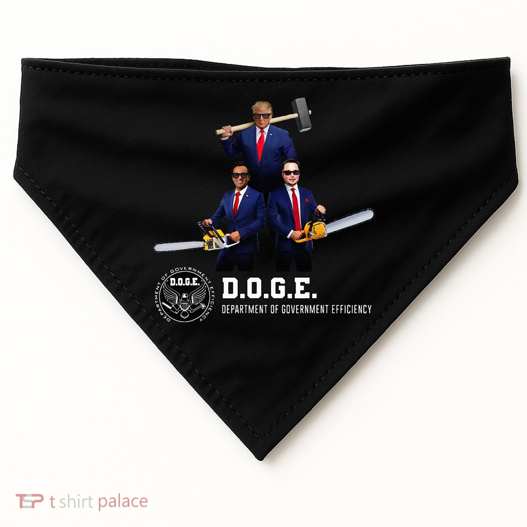 Funny D.O.G.E. (Department Of Government Efficiency) Doge USA-Made Doggie Bandana