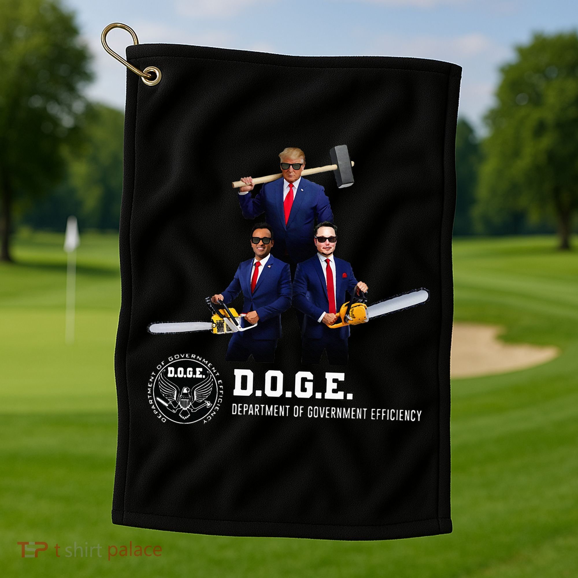 Funny D.O.G.E. (Department Of Government Efficiency) Doge Golf Towel