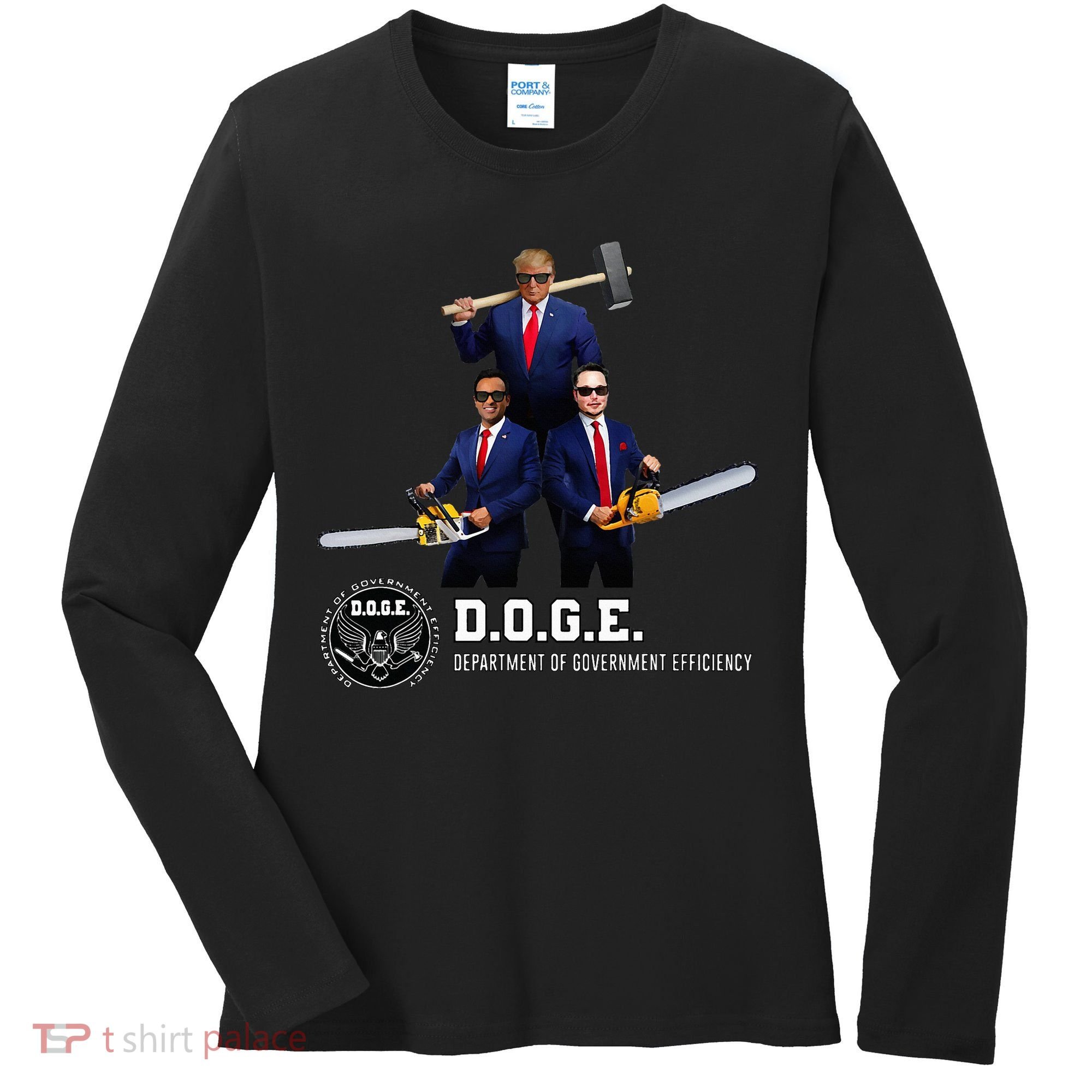 Funny D.O.G.E. (Department Of Government Efficiency) Doge Women's Long Sleeve Shirt