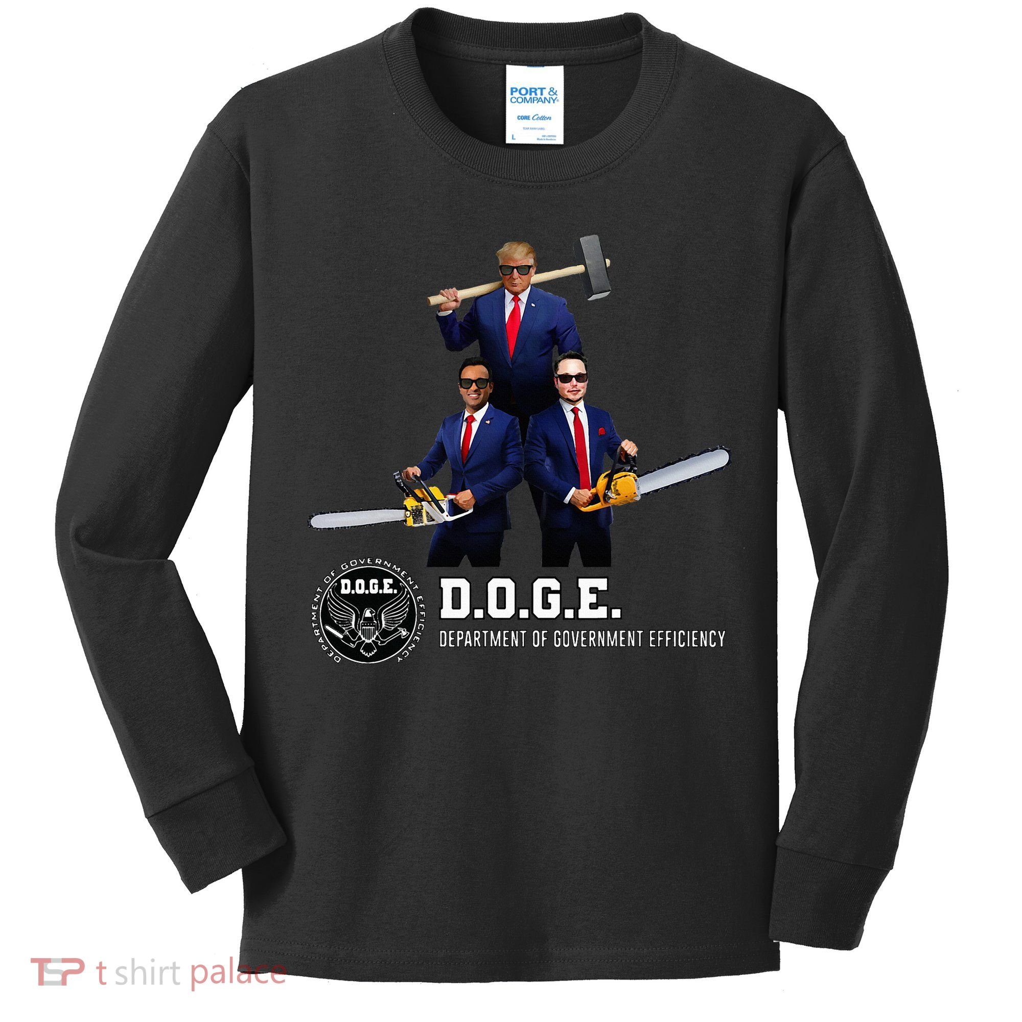 Funny D.O.G.E. (Department Of Government Efficiency) Doge Kids Long Sleeve Shirt