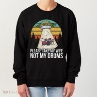 Funny Drummer Drumming Drum Kit Percussion I Wife Ufo Aliens Women's Sweatshirt thumb 0