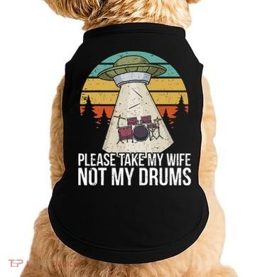 Funny Drummer Drumming Drum Kit Percussion I Wife Ufo Aliens Doggie Tank