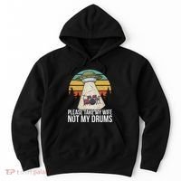 Funny Drummer Drumming Drum Kit Percussion I Wife Ufo Aliens Hoodie thumb 0