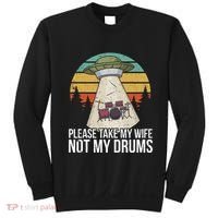 Funny Drummer Drumming Drum Kit Percussion I Wife Ufo Aliens Sweatshirt thumb 0