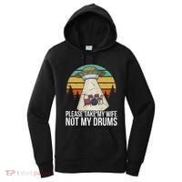 Funny Drummer Drumming Drum Kit Percussion I Wife Ufo Aliens Women's Hoodie thumb 0