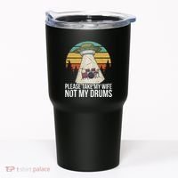 Funny Drummer Drumming Drum Kit Percussion I Wife Ufo Aliens Tumbler thumb 0