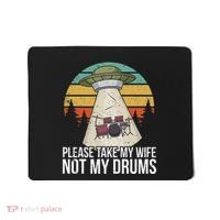 Funny Drummer Drumming Drum Kit Percussion I Wife Ufo Aliens Mousepad thumb 0
