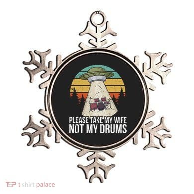 Funny Drummer Drumming Drum Kit Percussion I Wife Ufo Aliens Ornament