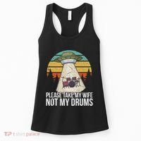 Funny Drummer Drumming Drum Kit Percussion I Wife Ufo Aliens Women's Tank Top thumb 0