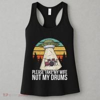 Funny Drummer Drumming Drum Kit Percussion I Wife Ufo Aliens Women's Tank Top thumb 3