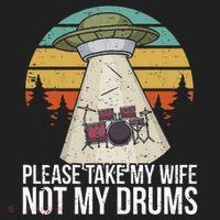 Funny Drummer Drumming Drum Kit Percussion I Wife Ufo Aliens Hat thumb 2