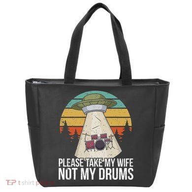 Funny Drummer Drumming Drum Kit Percussion I Wife Ufo Aliens Tote Bag